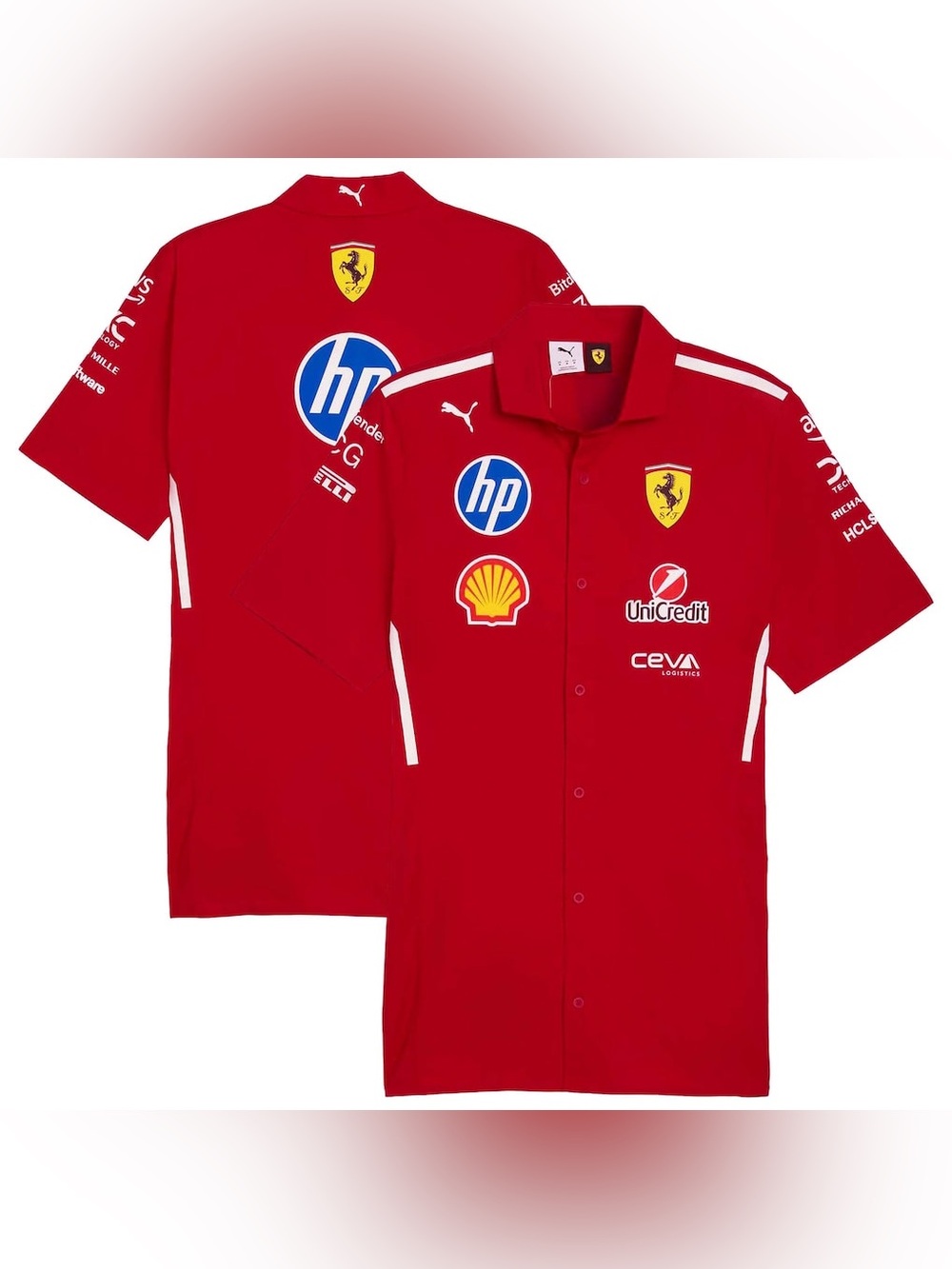 Puma Scuderia Ferrari  Team Button Shirt Size Medium